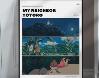 My Neighbor Totoro Poster | Digital Print | Studio Ghibli Poster | Hayao Miyazaki Movie | Totoro Gift | Anime Poster