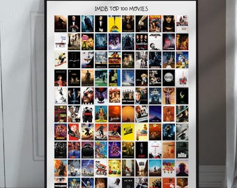 Imdb Top 100 Movies | Top 100 Poster | Digital Print | 100 Greatest Movies of All Time | Best Movies | Movie Gift | Poster Gift