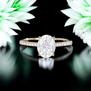 Oval Moissanite Bridal Ring, 2.5ct Diamond Bridal Ring, Rose White Gold Matching Ring, Moissanite Engagement Ring, Anniversary Ring Gift