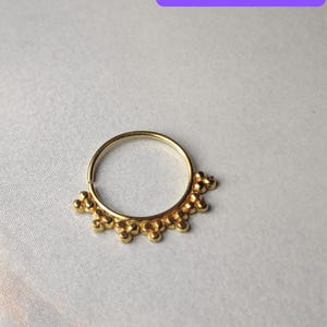 14K Yellow Gold Nose Hoop Ring | Tribal Nose Hoop Jewelry | Indian Boho Nose Piercing | Ethnic Gold Nose Ring for Women | Handmade Nose Hoop