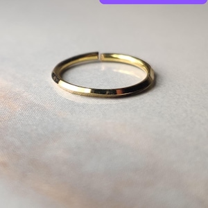 14k Gold Nose Hoop Ring • Small Thin Gold Nose Ring • Minimalist Nose Piercing Jewelry • Dainty Hoop Nose Ring for Women