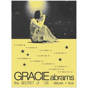 グレイシーエイブラムス-LiveFrRadioCityMusicHallポスター ENZEES Gracie Abrams - Minor Music Song Album Cover Poster