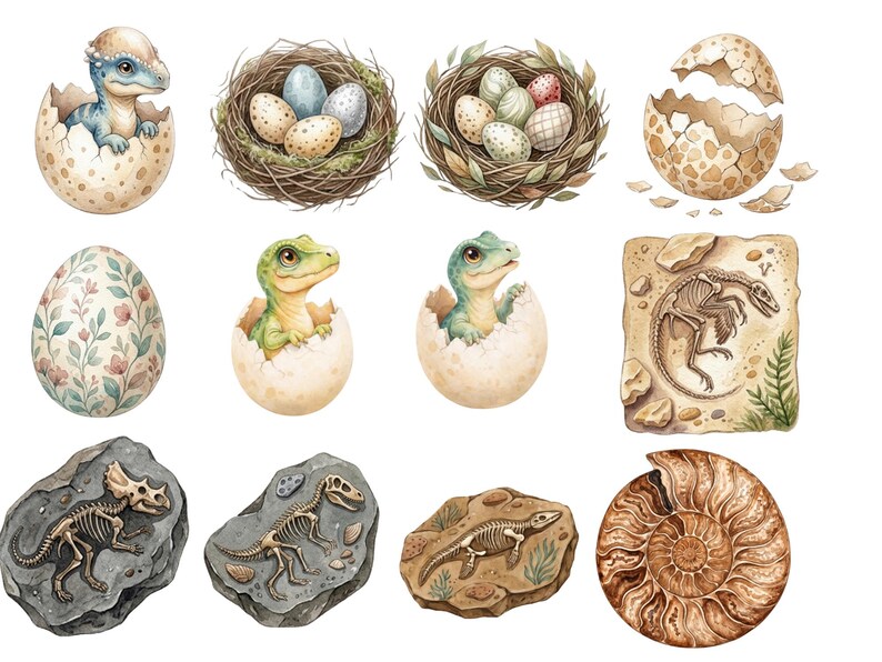 Dinosaur Clipart Bundle PNG, Cute Dino Clip Art Set, Kids Nursery ...