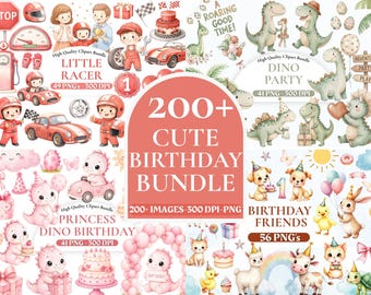 Niedliches Geburtstags-Mega-Bundle, Dinosaurier-Party, kleiner Rennfahrer, süße Leckerei, rosa Dinosaurier-Prinzessin, Geburtstagstiere, Party-Dekor, Kindergeburtstag