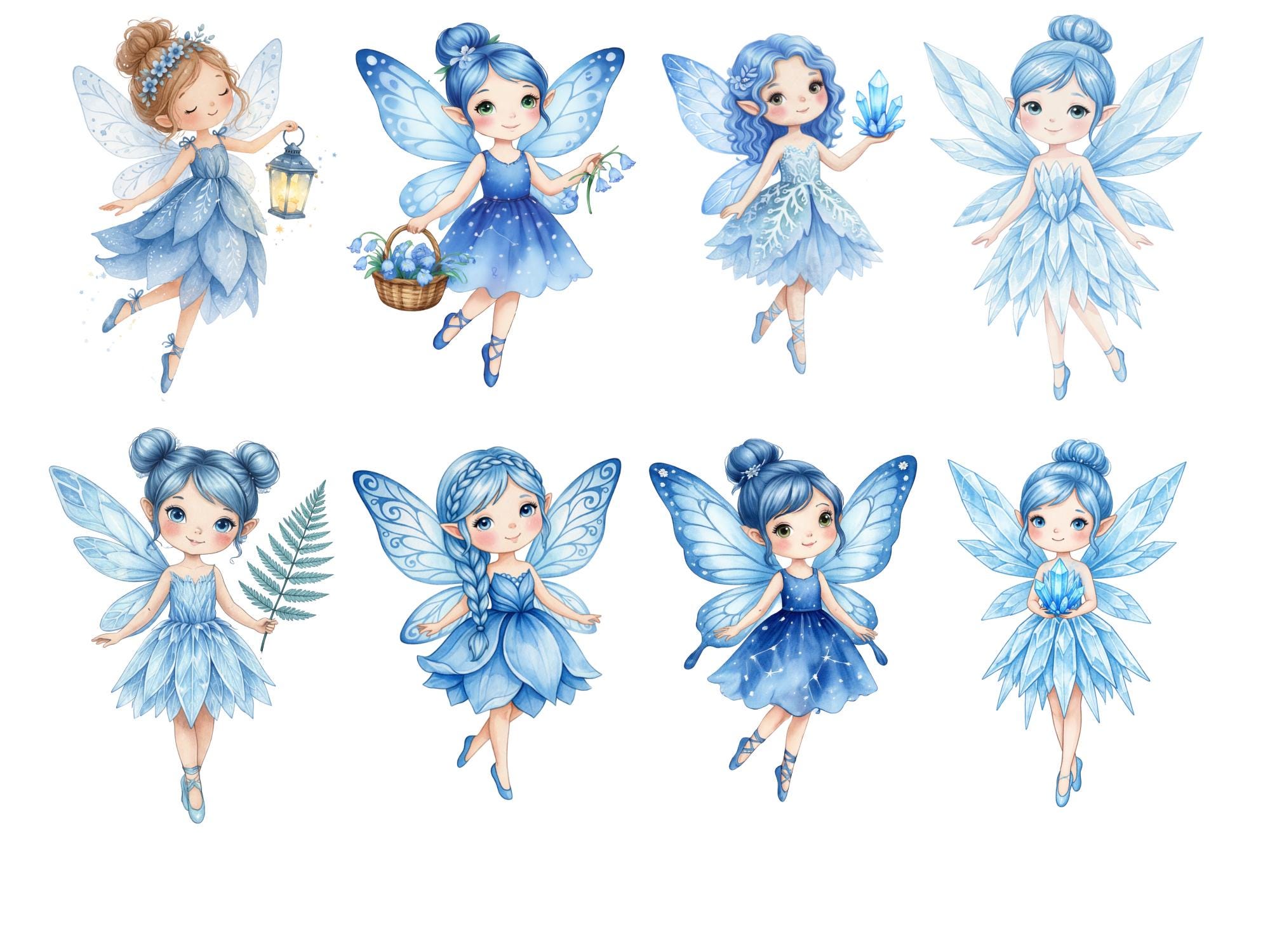 56 Watercolor Pastel Fairy Garden Clipart, Whimsical Fairies Clipart ...