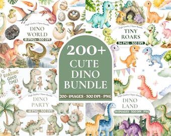 Baby Dino Clipart Mega Bundle, süße Dinosaurier PNG Set, Kawaii Baby Dinosaurier Clipart, Kinder Kinderzimmer Grafiken, digitaler Download, kommerzielle Nutzung