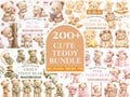 200+ Baby Teddy Bear Clipart Mega Bundle, Pastel Blue Pink Sage, Baby Shower Clipart, Nursery Art, Neutral Baby Bear Clipart, Commercial Use product logo