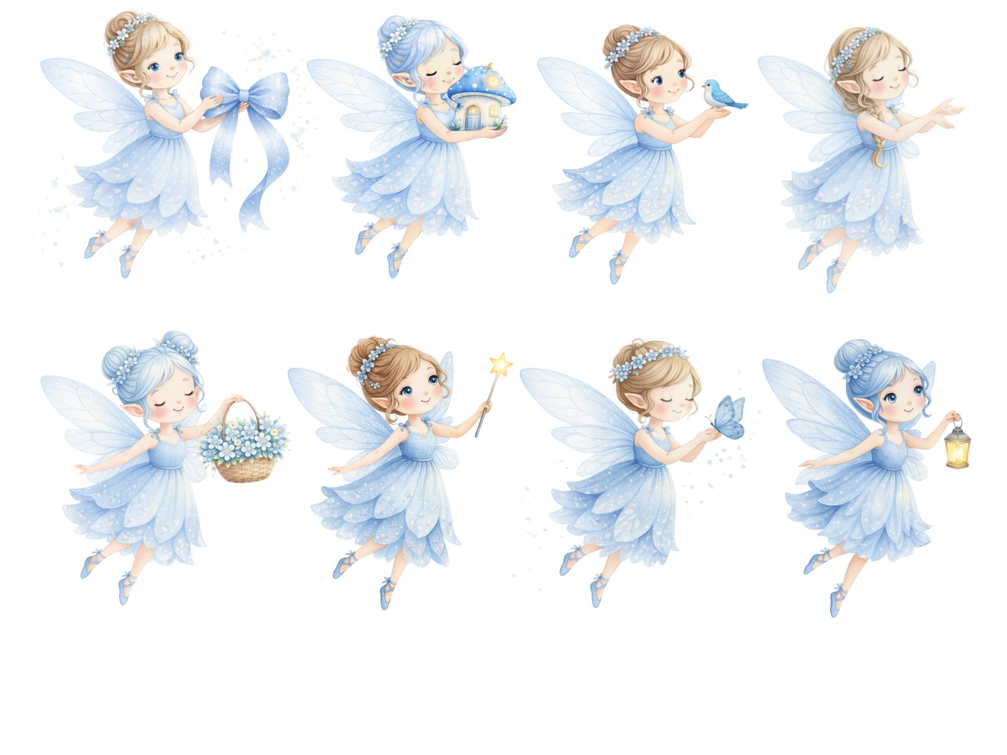 56 Watercolor Pastel Fairy Garden Clipart, Whimsical Fairies Clipart ...