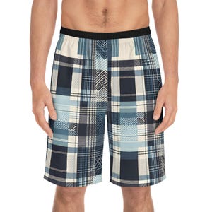Plaid Swim Shorts: Men&#39;s Beachwear, Vacation Trunks