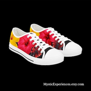 Floral Print Canvas Sneakers: Women&#39;s Colorful Casual Shoes