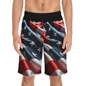 American Flag Board Shorts: Patriotic Swim Trunks for 4th of July