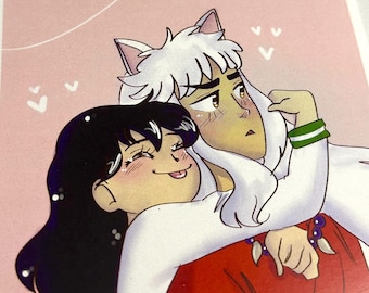 Dog Boy & School Girl Print