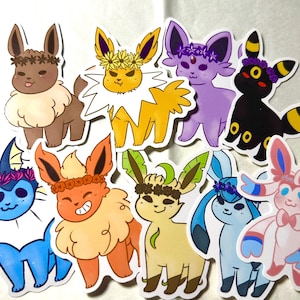 Eeveelutions Flower Crown stickers