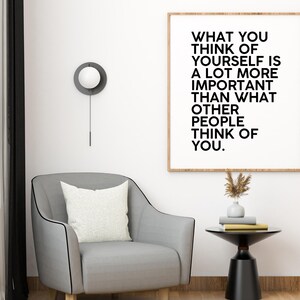 Inspirationall wall art - What you think of yourself is a lot more important than what other people think of you