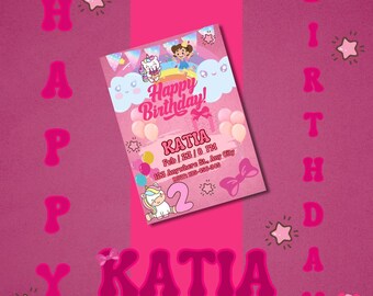 Invitación de cumpleaños infantil: invitación digital, imprimible y editable en Canva.