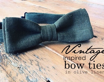 o l i v e LINEN bow.ties