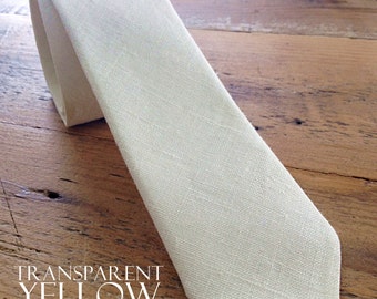 t r a n s p a r e n t . y e l l o w .  LINEN .Neck Tie