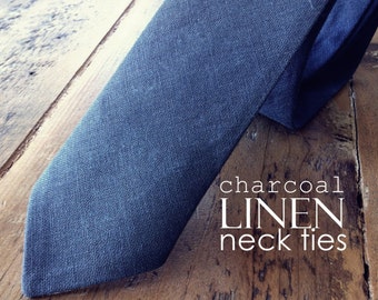 c h a r c o a l .LINEN. neck.ties