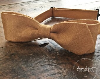 m u s t a r d . LINEN bow.tie