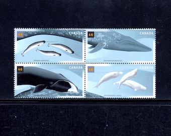 CANADA — 4 X Whales 2000 46c Unused Vintage Postage Stamps || VINTAGESTAMPSONLINE || Best prices on vintage stamps