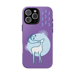 Deer Aesthetic Phone Case Minimalist Nature Cover für iPhone Samsung Galaxy S-Serie & Google Pixel Purple Animal Design Stilvoll und einzigartig