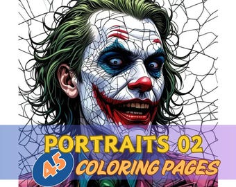 Artistic Portrait Coloring Book, 45+ Illustrations (PDF & JPG)