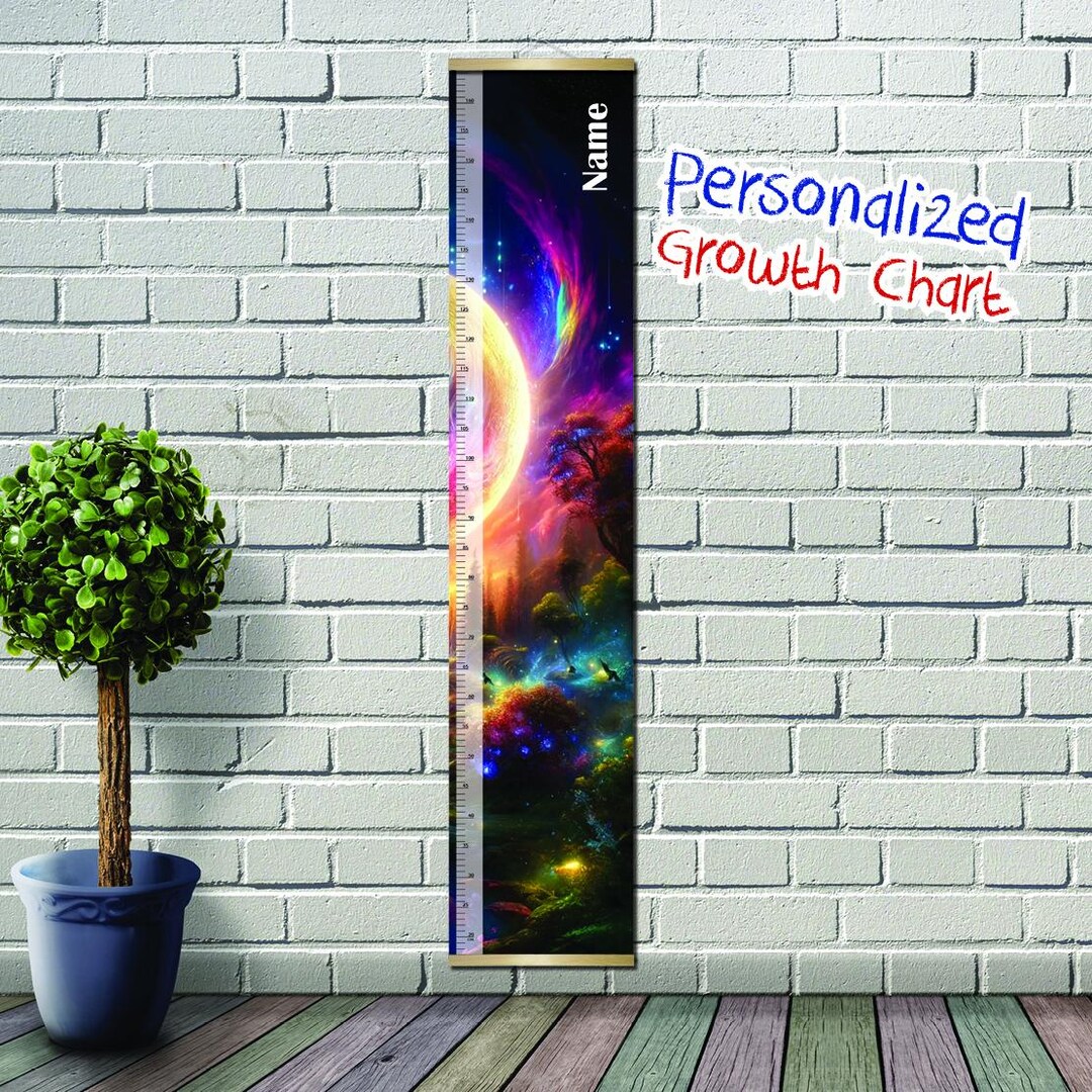 Galaxy Fantasy Growth Chart - Cosmic Kids Height Ruler, Space Theme ...