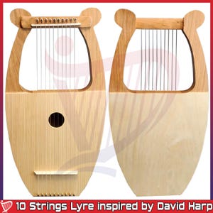 David’s Harp – 10 Stringed Handmade Lyre | Biblical-Style Kinnor | Ancient Harp Instrument | Spiritual Music Gift