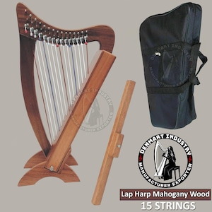 12-String Baby Harp Handcrafted in Beech Wood Small Folk Instrument Premium Quality Baby Harp in Beech Wood Made By Denmart