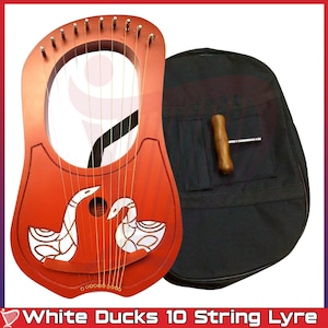 10 String Lyre Harp Duck design Hand Made of pure wood, Harp for Beginners with Tuning Wrench Carry Bag Music Gift provided by Denmart
