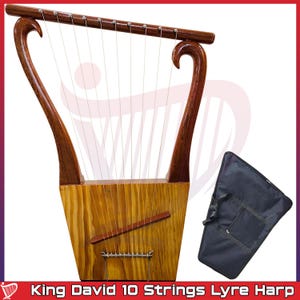 10-String Lyre of King David | Solid Rosewood Harp | Biblical Instrument | Handcrafted Lyra Harp for Worship & Music By Denmart Industry