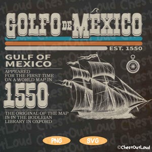 Golfo De Mexico SVG Gulf Of Mexico Historical Historical Map Vintage PNG