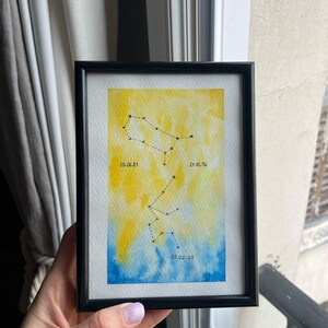 Personalized Watercolor – Astrological Signs, Constellations & Dates of Birth