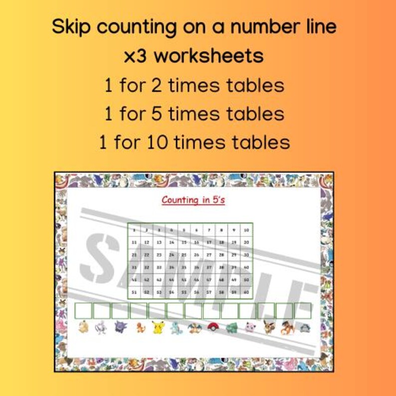 Pokemon Multiplication Times Tables, Worksheets, Digital Download ...