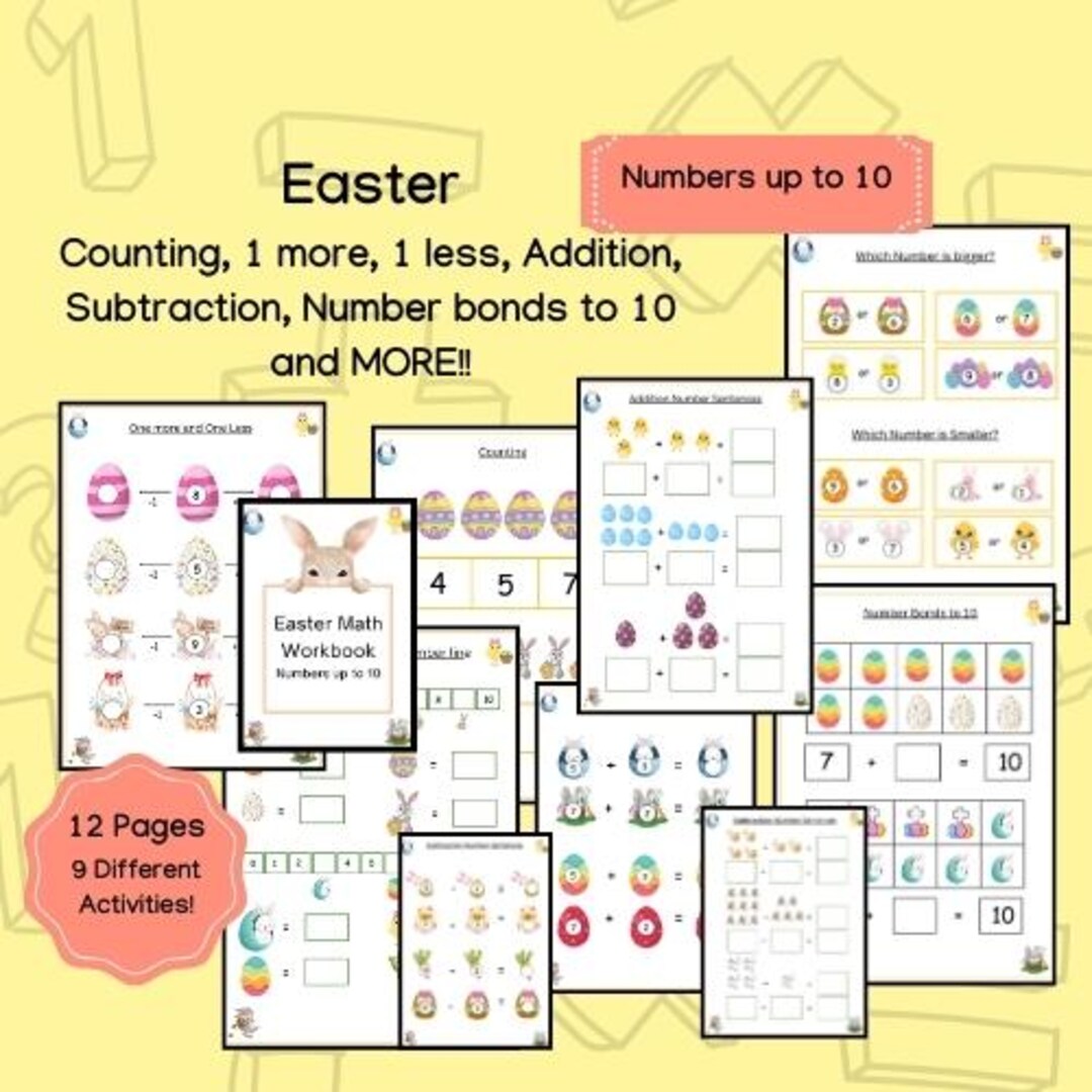 Easter Math Worksheets: Preschool Kindergarten Printable (digital ...