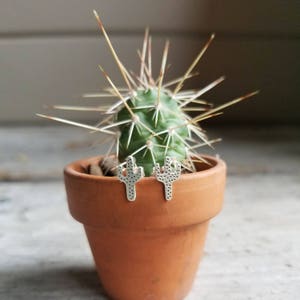 Tiny Saguaro Cactus Stud Earrings image 3