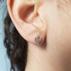 Tiny Saguaro Cactus Stud Earrings image 9