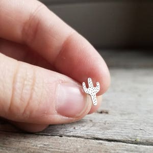 Tiny Saguaro Cactus Stud Earrings image 7