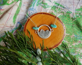 Dainty Mountain Adventure Necklace with Turquoise