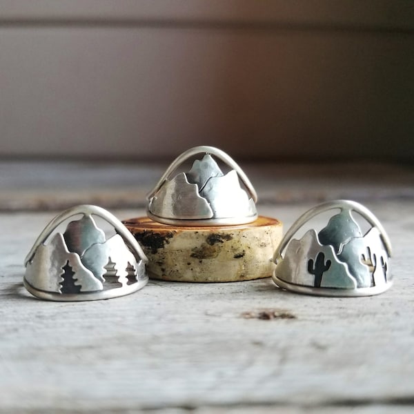 High Peaks Mountain Ring, Made to Order, Desert Peaks, Alpine Forest