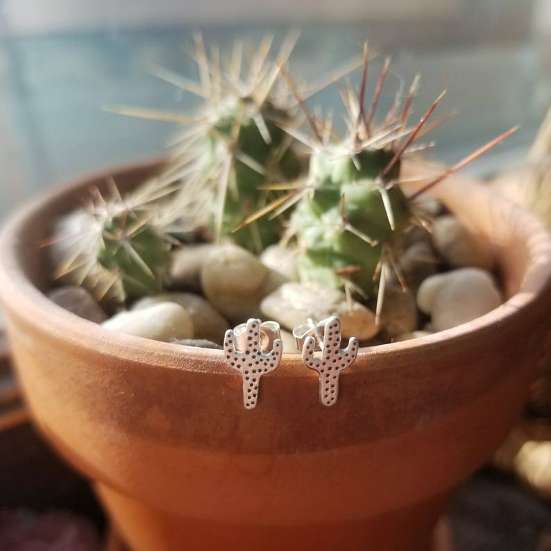 Tiny Saguaro Cactus Stud Earrings image 6