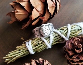 Pinecone Signet Ring, Made to Order