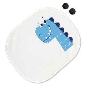 Tall Blue Cartoon Dino | Personalised Sun Shade Visor | Windshield Visor | Window cover | Cute Childrens design | Family Car |