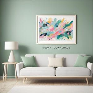 Whimsical Abstract Art Print | Pastel Playful Geometric Shapes | Digital Download