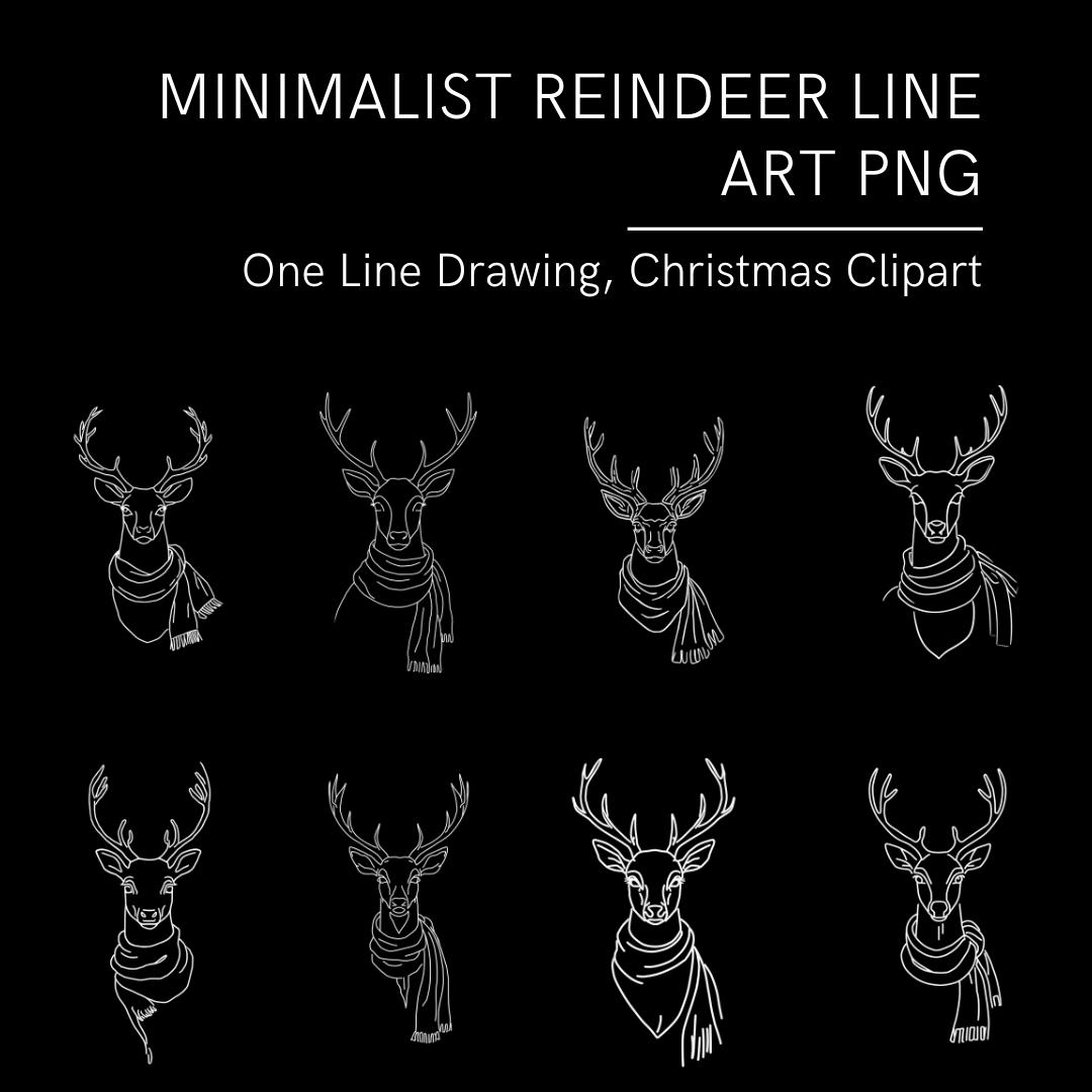 Reindeer line art - Etsy België, image size:1080x1080