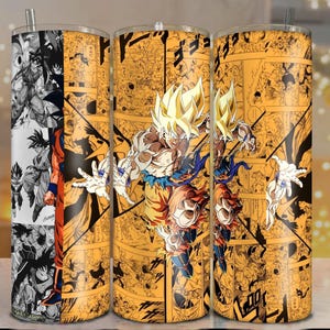 Goko Anime Manga Tumbler Wrap 20oz sublimation wrap jpg