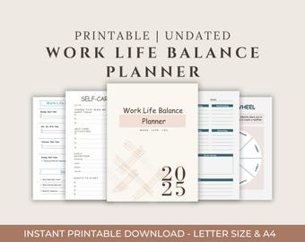 Work-Life Balance Planner: Weekly Schedule, Time Management (Printable Daily Planner)