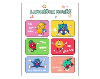 Printable Lunch Box Notes Kids | 50 Motivational Encouragement Cards | Back to School Instant Download PDF