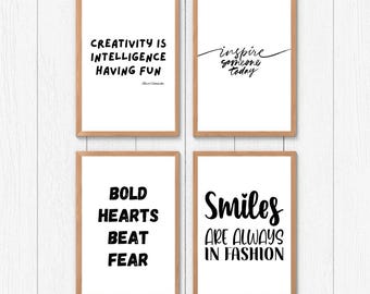 Motivational Quotes Art Prints: Home & Office Decor (Set of 4) (Digital Download)