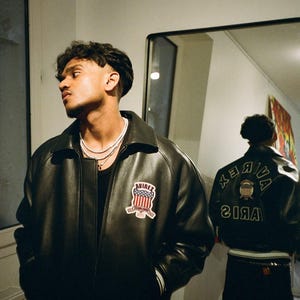 Vintage-Inspired Red Leather Bomber Jacket: Avirex USA Flight Style